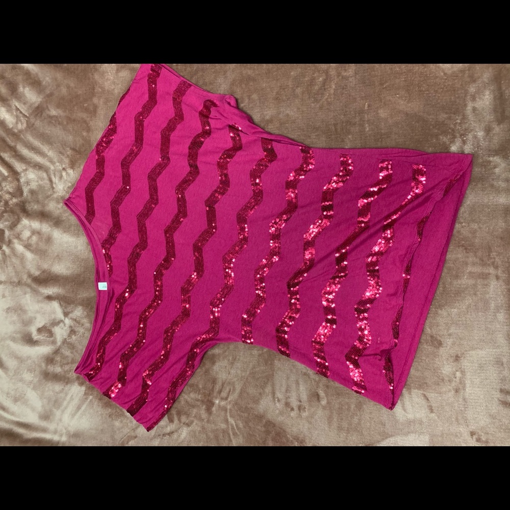 Bright pink off the shoulder